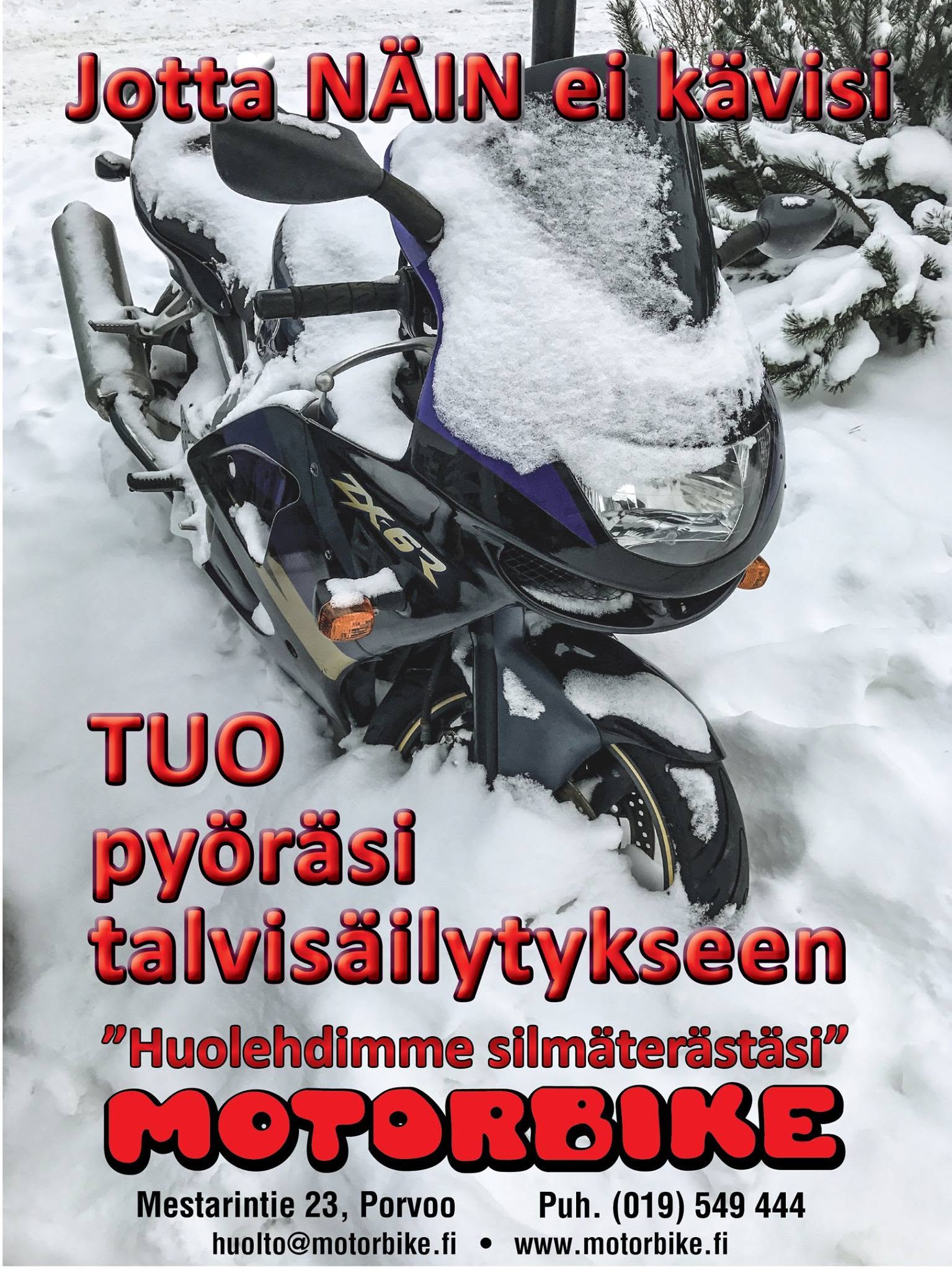 Tuo pyöräsi talvisäilytykseen - Motorbike, Porvoo